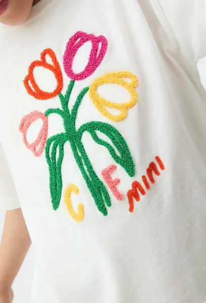 T-SHIRT FIORI RICAMATI