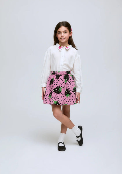 CAMICIA FRAGOLE RICAMATE
