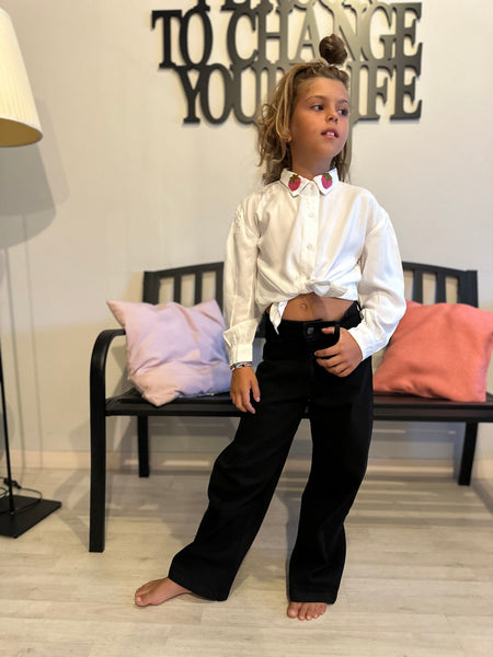 CAMICIA FRAGOLE RICAMATE