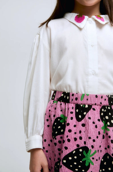 CAMICIA FRAGOLE RICAMATE