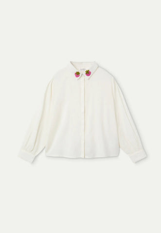 CAMICIA FRAGOLE RICAMATE