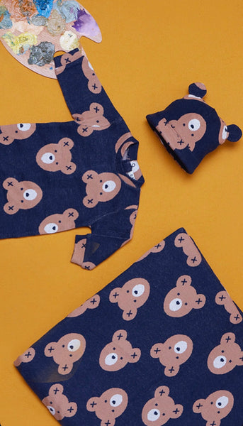 COPERTA BLU CON ORSI
